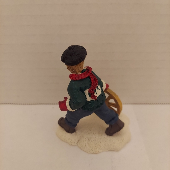 Mervyn's Village Square 1994 Boy With Wagon Wheel Figurine - Picture 4 of 7